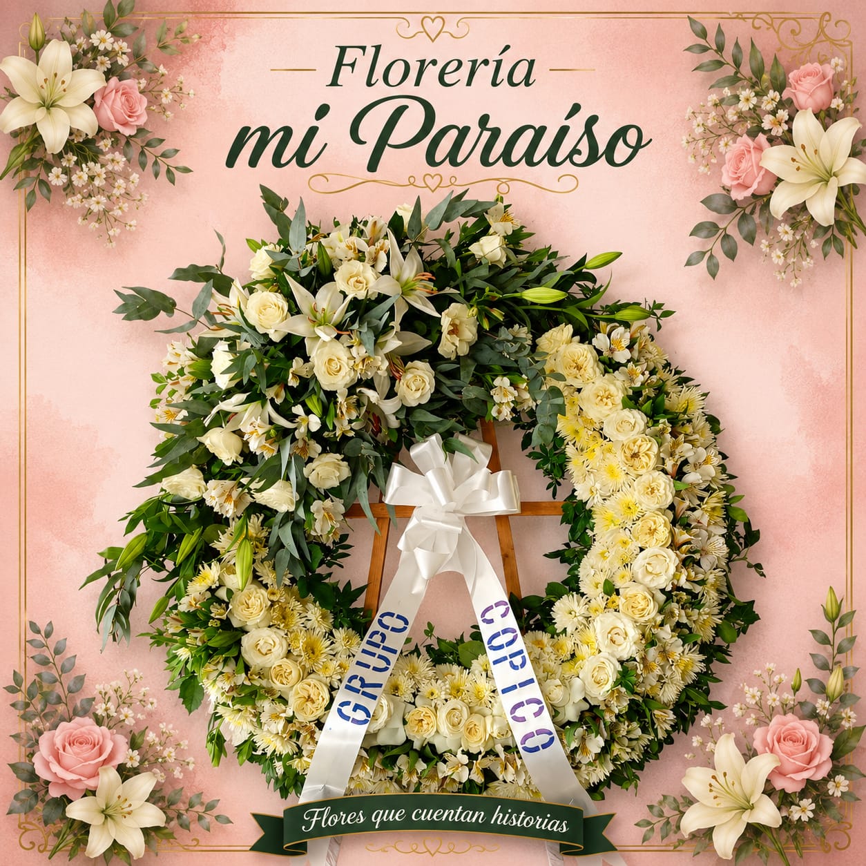 CORONA FUNEBRE  BLANCO     FLOLIO . . . .     C - 2